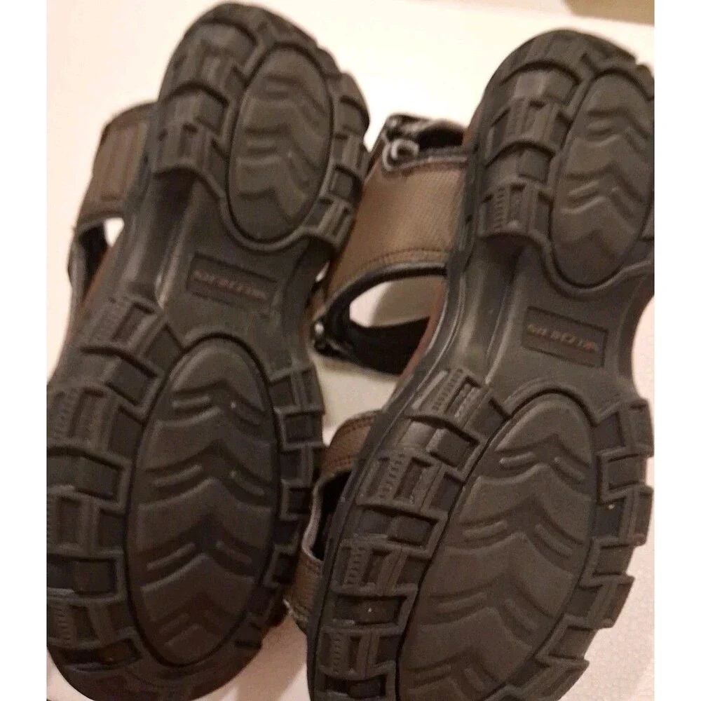 Skechers Mens Size 7 Brown Sport Sandals Relaxed Fit Memory Foam Garver Louden